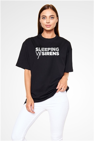 Sleeping with Sirens Siyah Unisex Oversize Tişört T-Shirt