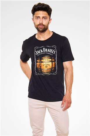 Jack Daniels Baskılı Unisex Siyah Tişört