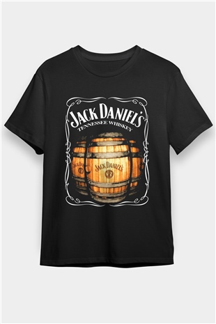 Jack Daniels Baskılı Unisex Siyah Tişört