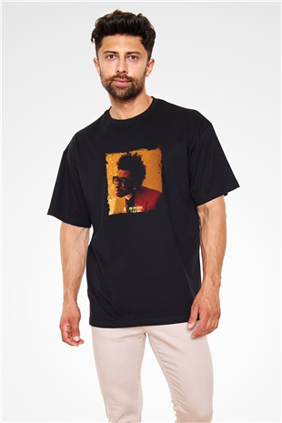 The Weeknd Baskılı Unisex Oversize Siyah Tişört