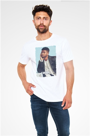Usher White Unisex  T-Shirt - Tees - Shirts