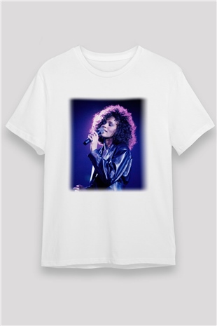 Whitney Houston Beyaz Unisex Tişört T-Shirt - TişörtFabrikası
