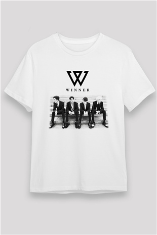 Winner K-Pop Beyaz Unisex Tişört T-Shirt - TişörtFabrikası