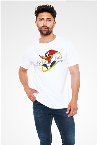 Woody Woodpecker Beyaz Unisex Tişört