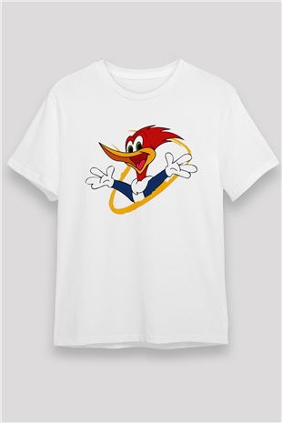 Woody Woodpecker Beyaz Unisex Tişört