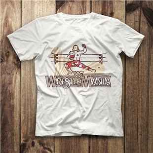 WrestleMania Beyaz Unisex Tişört