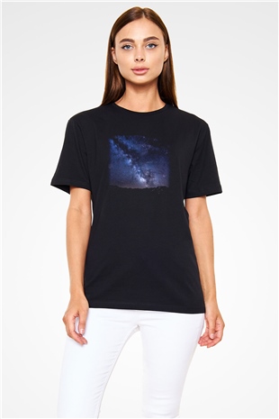 Yıldız Siyah Unisex Tişört T-Shirt - TişörtFabrikası