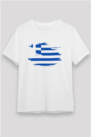 Yunanistan Beyaz Unisex Tişört T-Shirt - TişörtFabrikası