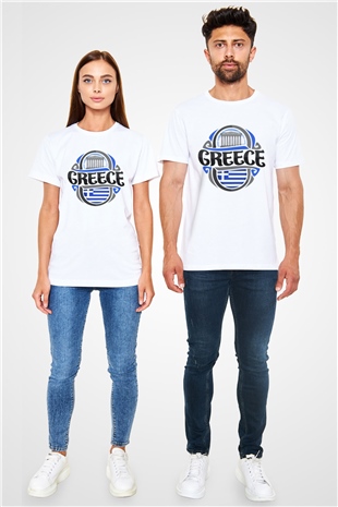 Yunanistan Beyaz Unisex Tişört T-Shirt - TişörtFabrikası