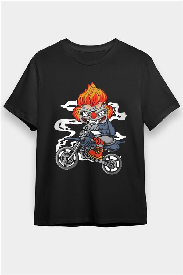 Twisted Metal Motocross Baskılı Siyah Unisex Tişört